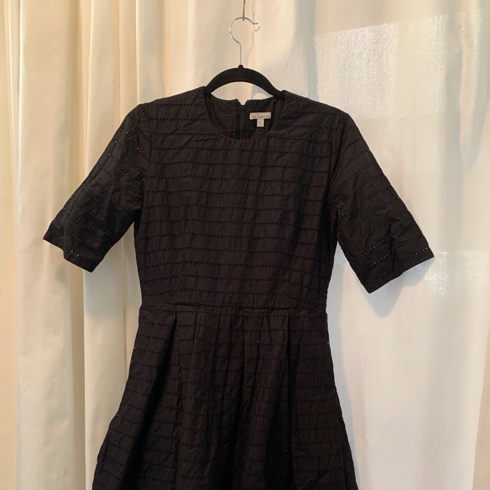 Gap black eyelet fit & flare dress